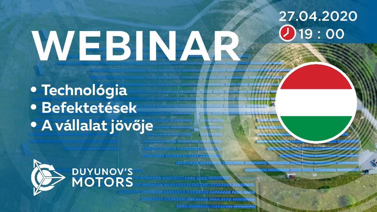 Hungary. A Duyunov projekt bemutatása: a technológiáról, a befektetésekről és a cég jövőjéről