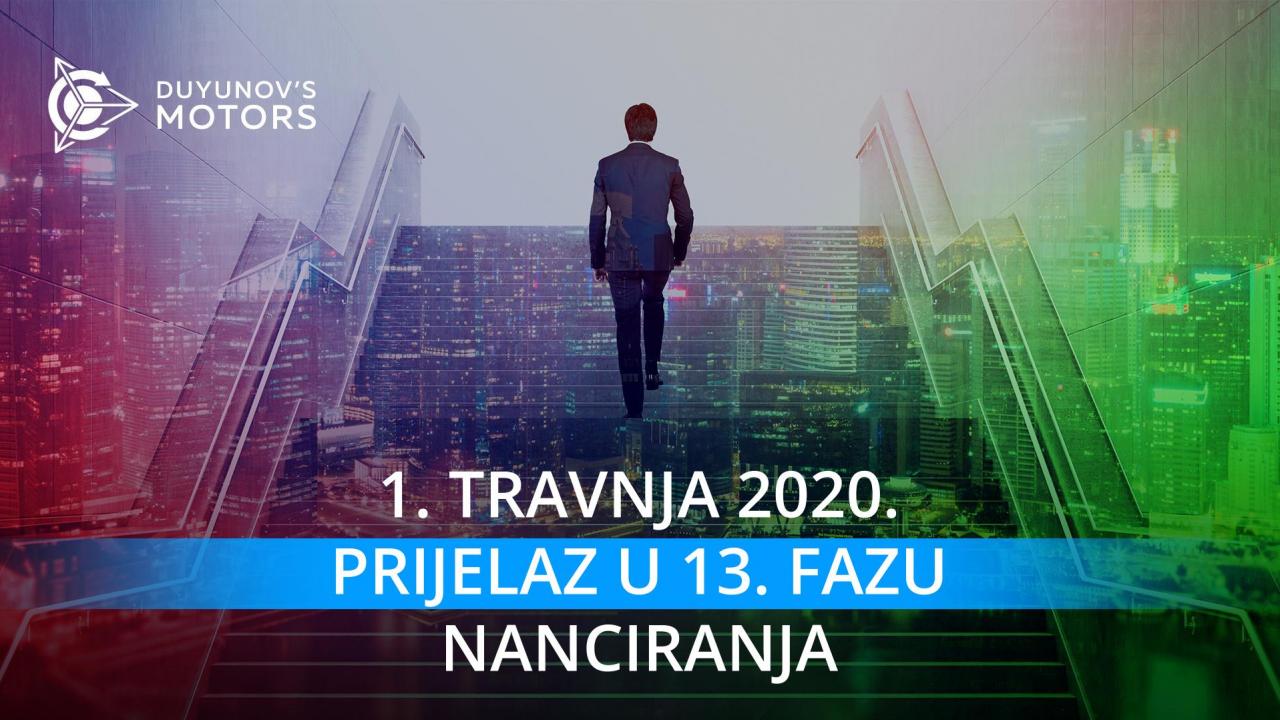 1. travnja projekt Duyunov motora kreće u 13. fazu nanciranja