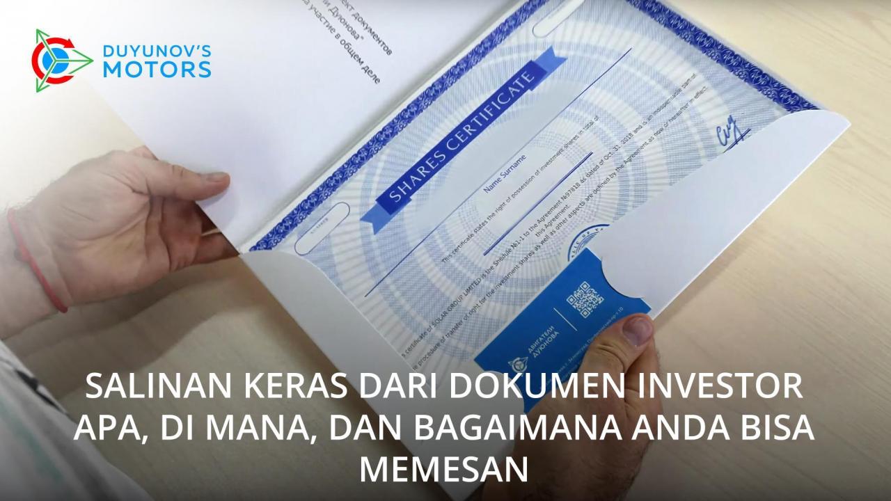 Salinan cetak dokumen investor: apa, di mana, dan bagaimana Anda dapat memesannya