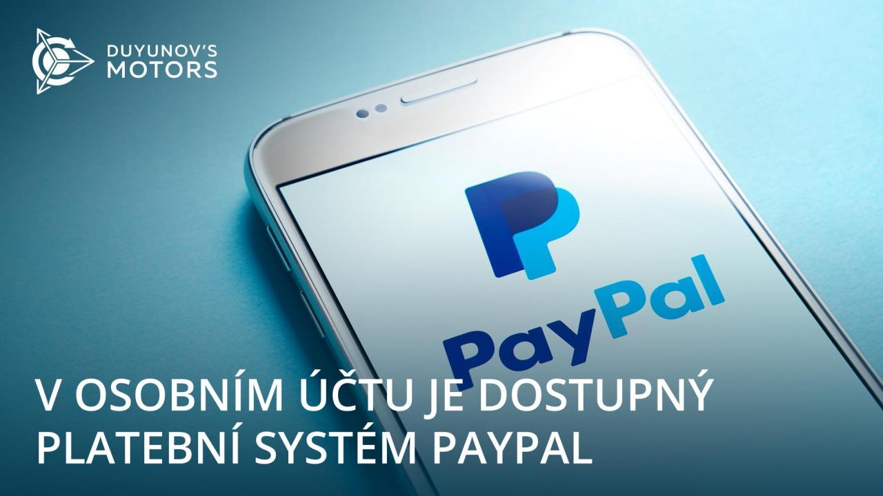 Platební systém PayPal je nyní dostupný v osobní účtu projektu