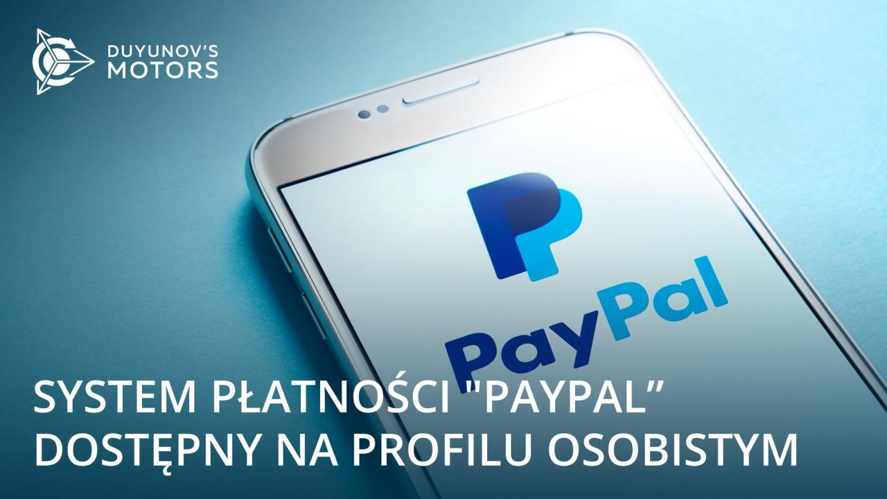 System płatności „PayPal” dostępny na profilu osobistym projektu