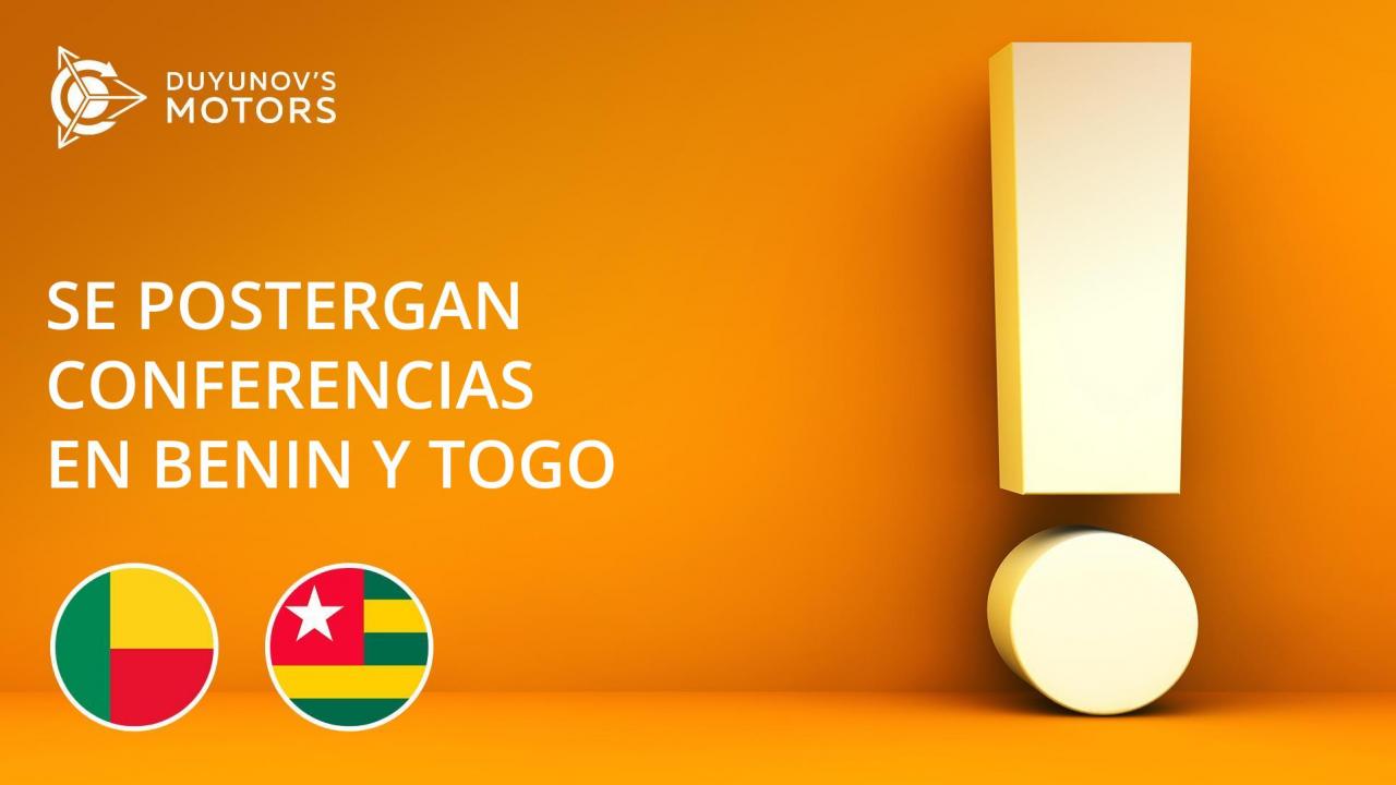 Se postergan las conferencias que se realizarían con motivo de la apertura de las representaciones nacionales de SOLARGROUP en Benin y Togo