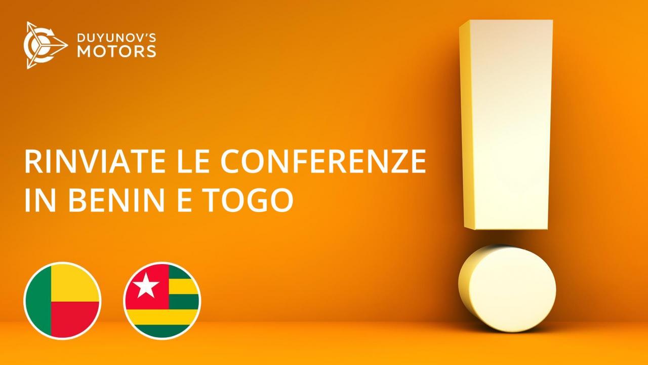 Le conferenze in onore dell'apertura degli uffici di rappresentanza nazionale di SOLARGROUP in Benin e Togo sono state rinviate