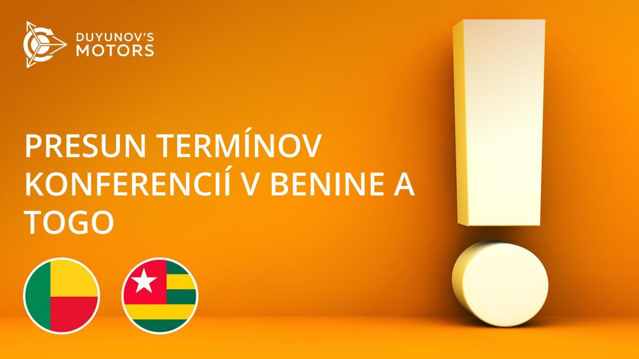 Konferencie v česť otvorenia národných zastupiteľstiev SOLARGROUP v Benine a Togo sa presúvajú