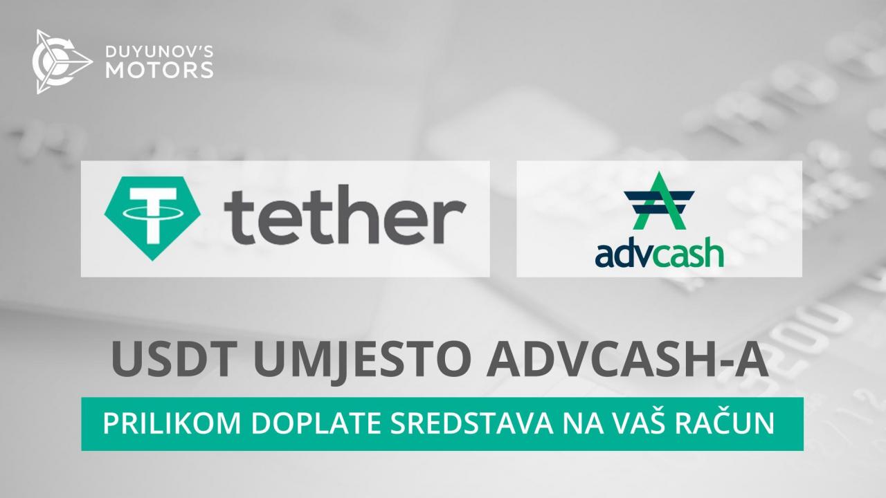 USDT umjesto AdvCash-a prilikom povlačenja sredstava s vašeg računa