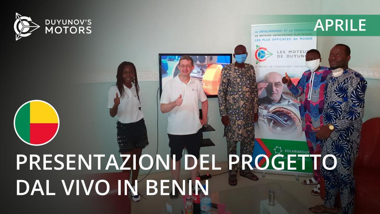 Presentazioni dal vivo del progetto Motori Duyunov in Benin