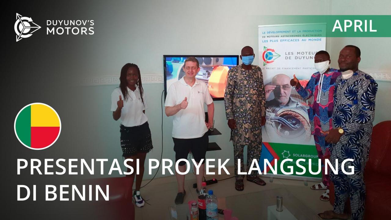 Presentasi langsung proyek "motor Duyunov" di Benin