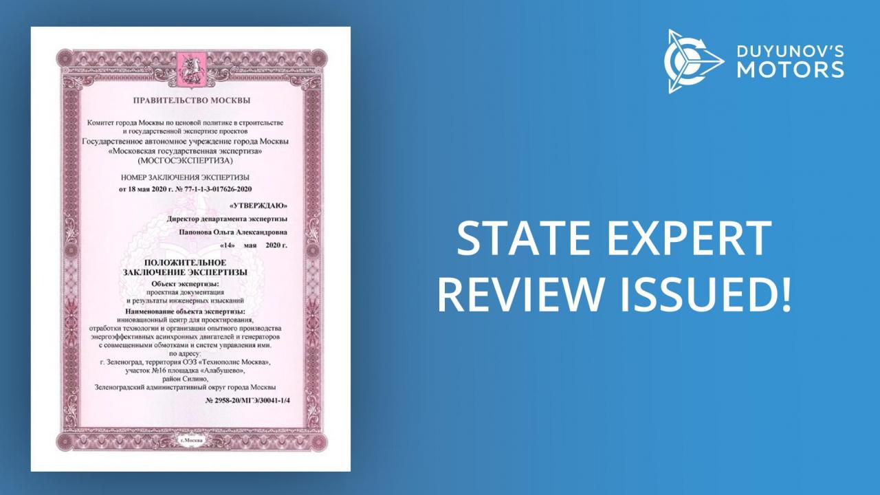 The state expert review issued!