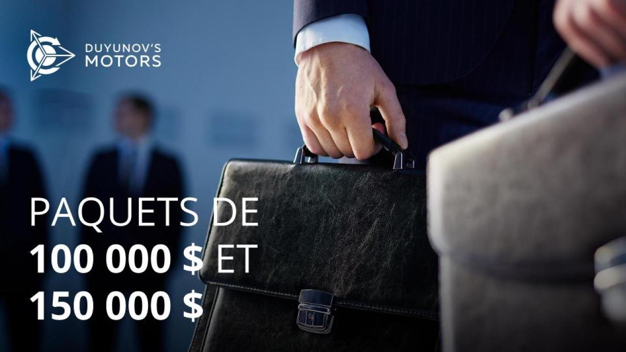 Les nouveaux paquets d'investissement de 100 000 $ et 150 000 $ sont disponibles dans le back office du projet