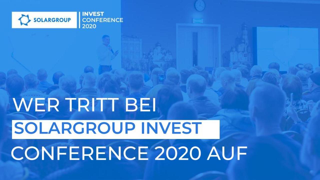 Wer tritt bei SOLARGROUP INVEST CONFERENCE 2020 auf?