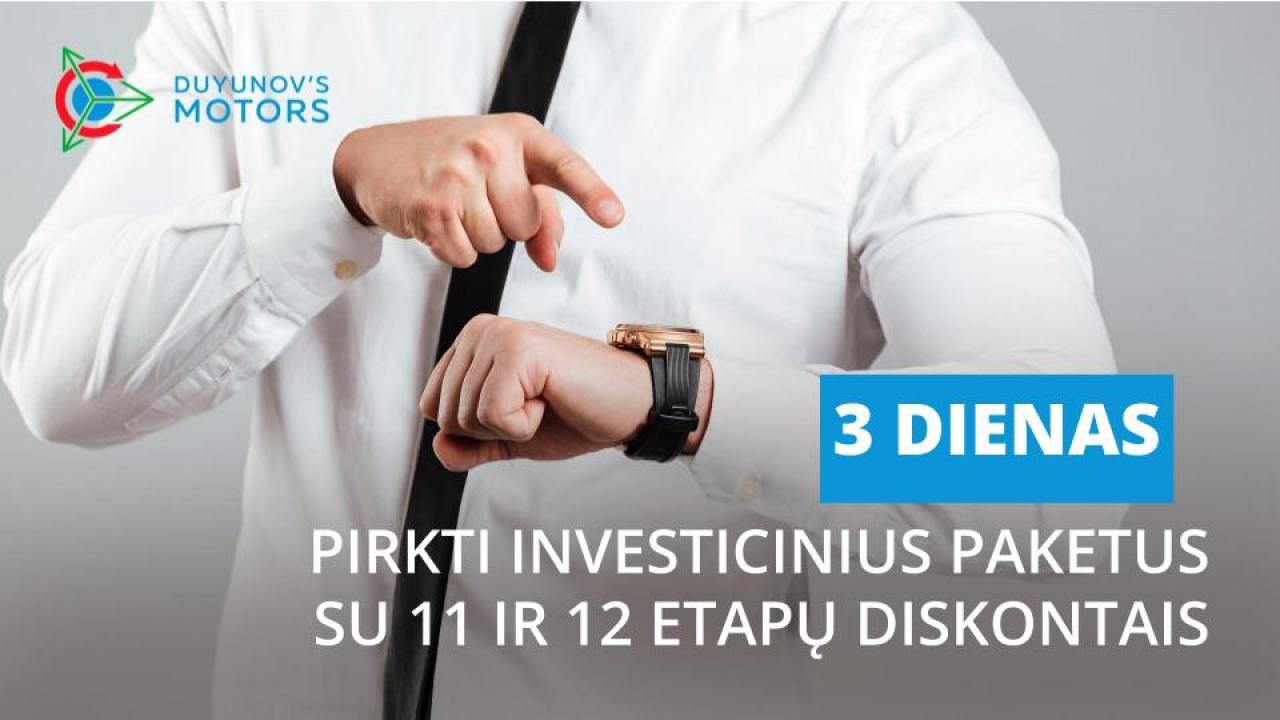 Pratęsiame galimybę įsigyti pelningų investicinių paketų – 3 dienoms