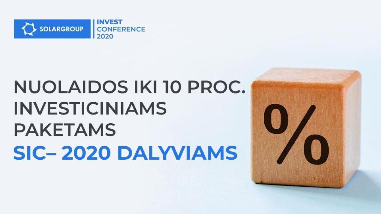 Registravotės į SIC–2020? Gaukite iki 10 proc. nuolaidą investicinėms akcijoms!