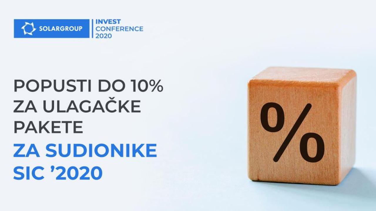 Prijavljeni ste za konferenciju "SIC-2020"? Ostvarite do 10% popusta na ulagačke udjele!