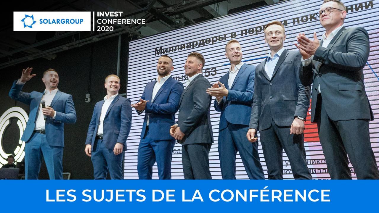 SOLARGROUP INVEST CONFERENCE 2020: les sujets de la conférence en ligne