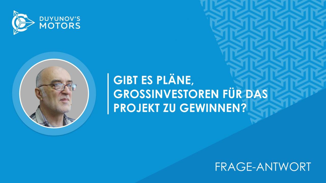 Gibt es Pläne, Großinvestoren für das Projekt zu gewinnen? Gibt es Pläne, in Zukunft einen Aktiensplit oder eine Aktienemission vorzunehmen, um "SowElMasch" durch Gewinnung von Großinvestoren zu vergrößern?