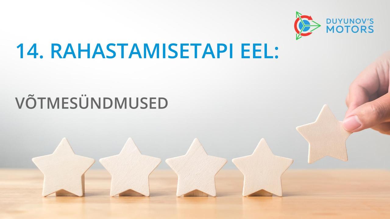 14. rahastamisetapi eel: võtmesündmused