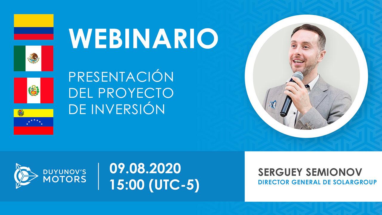 Latinoamerica. Presentación del proyecto de inversión "Motores de Duyunov"