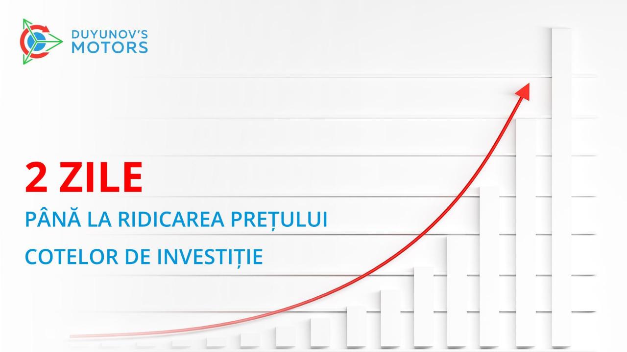 2 zile până la ridicarea prețului cotelor de investiție!