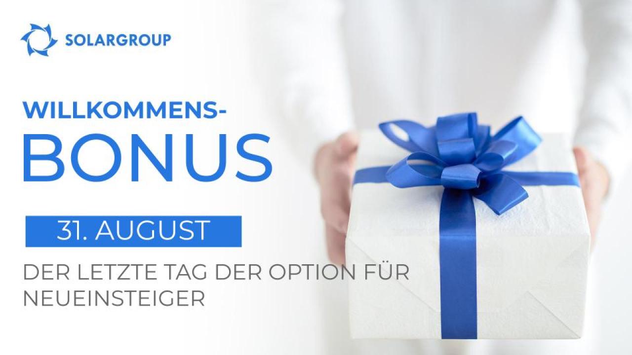 "Willkommensbonus": Noch 2 Wochen bis zum Ende der Kampagne für Neueinsteiger