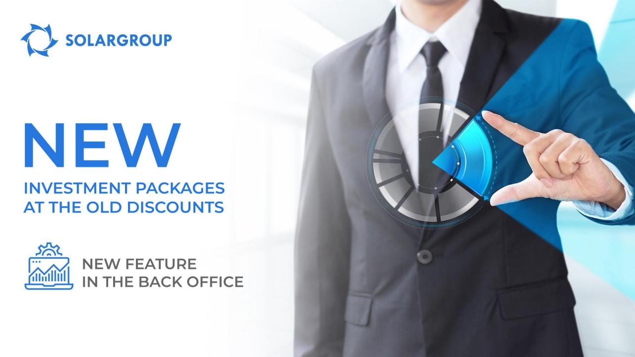 Buy new investment packages at the old discounts! | New feature in the back office