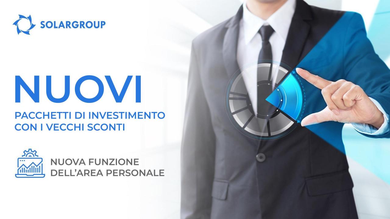 Acquisisci nuovi pacchetti di investimento approfittando dei vecchi sconti! | Nuova funzione dell'area personale