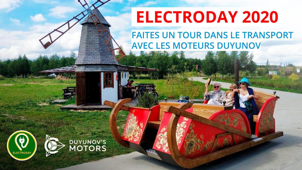 Electroday 2020 : le matériel avec les moteurs Duyunov participe au défilé du transport électrique