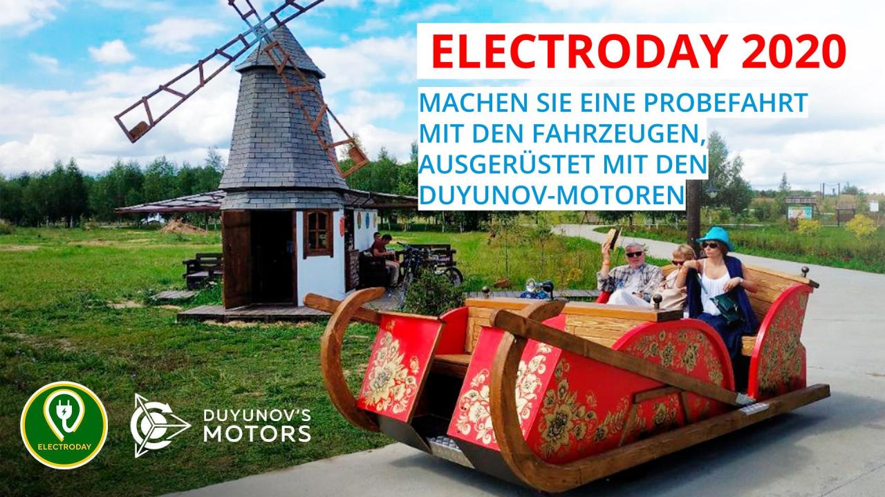 Electroday 2020: Maschinen mit Duyunov-Motoren nehmen an der Messe der Elektrofahrzeuge teil