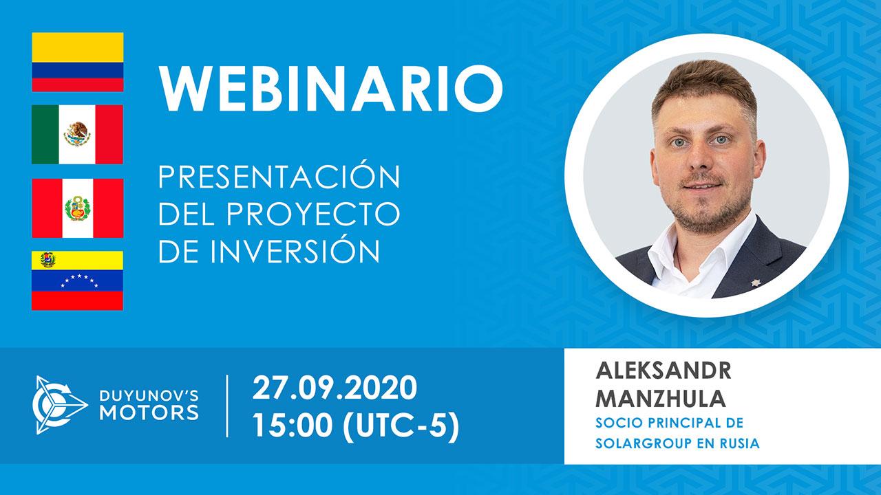 Latinoamerica. Presentación del proyecto de inversión "Motores de Duyunov"