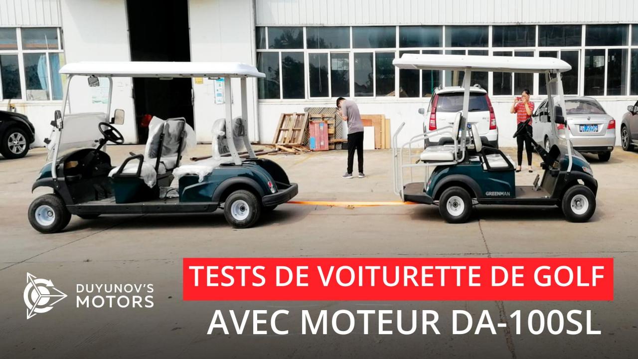 Tests de voiturette de golf avec moteur DA-100SL