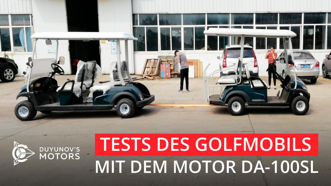 Tests des Golfmobils mit dem Motor DA-100SL