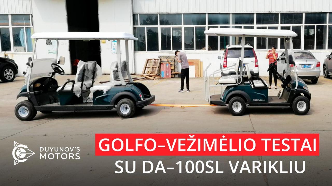 Golfo–vežimėlio su DA–100SL varikliu testai