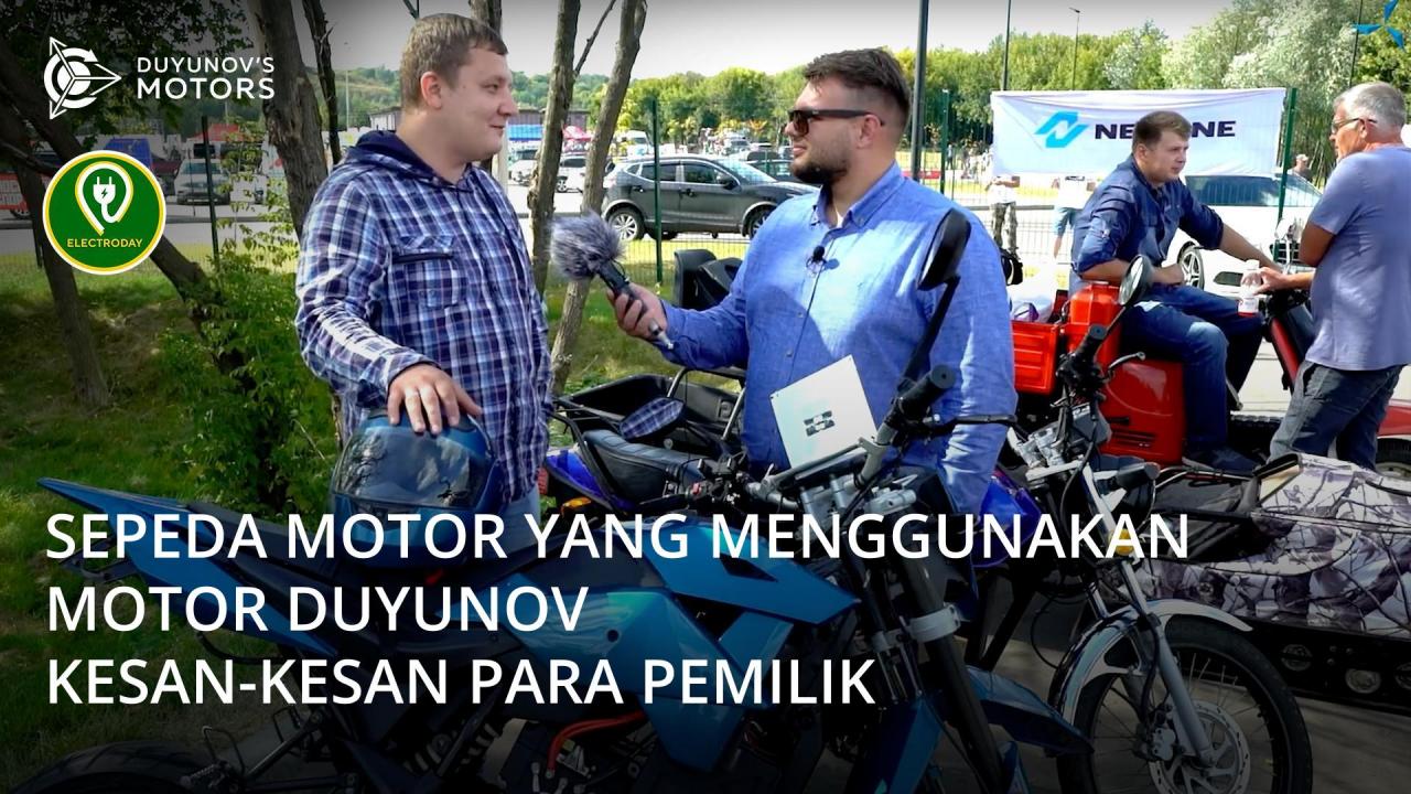 Sepeda motor yang menggunakan motor Duyunov: kesan-kesan para pemilik