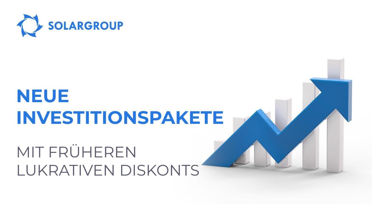 Angebot für bestehende Investoren: Kaufen Sie neue Investitionspakete mit früheren Diskonts!