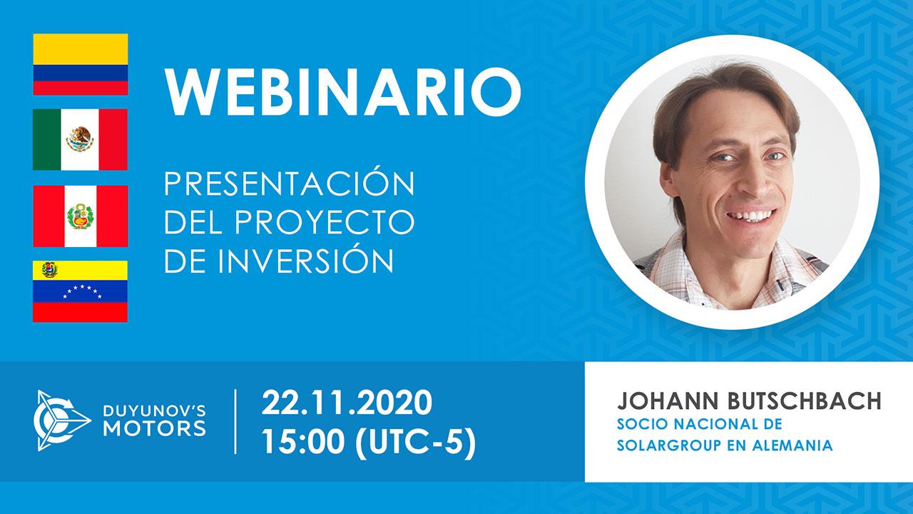 Latinoamerica. Presentación del proyecto de inversión "Motores de Duyunov"