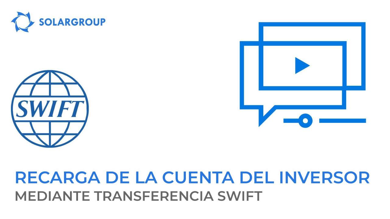 ¿Cómo recargar la cuenta principal del inversor mediante transferencia SWIFT?