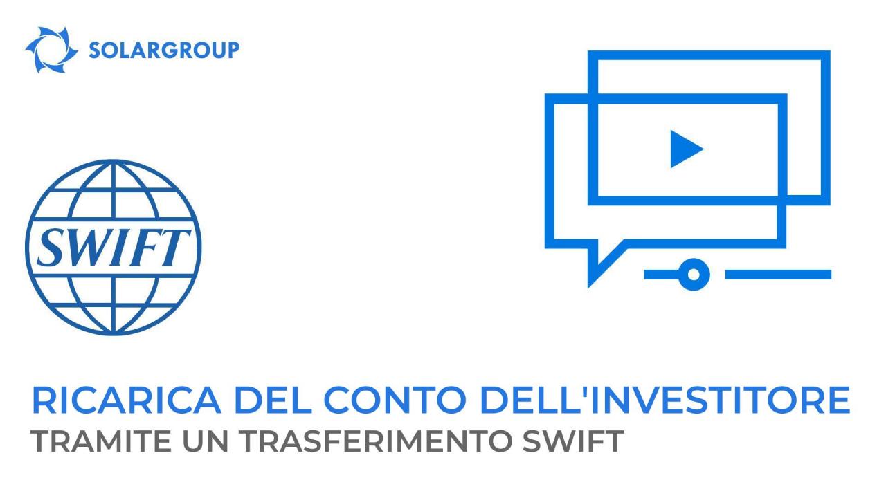 Come ricaricare il conto principale dell'investitore utilizzando un trasferimento SWIFT?