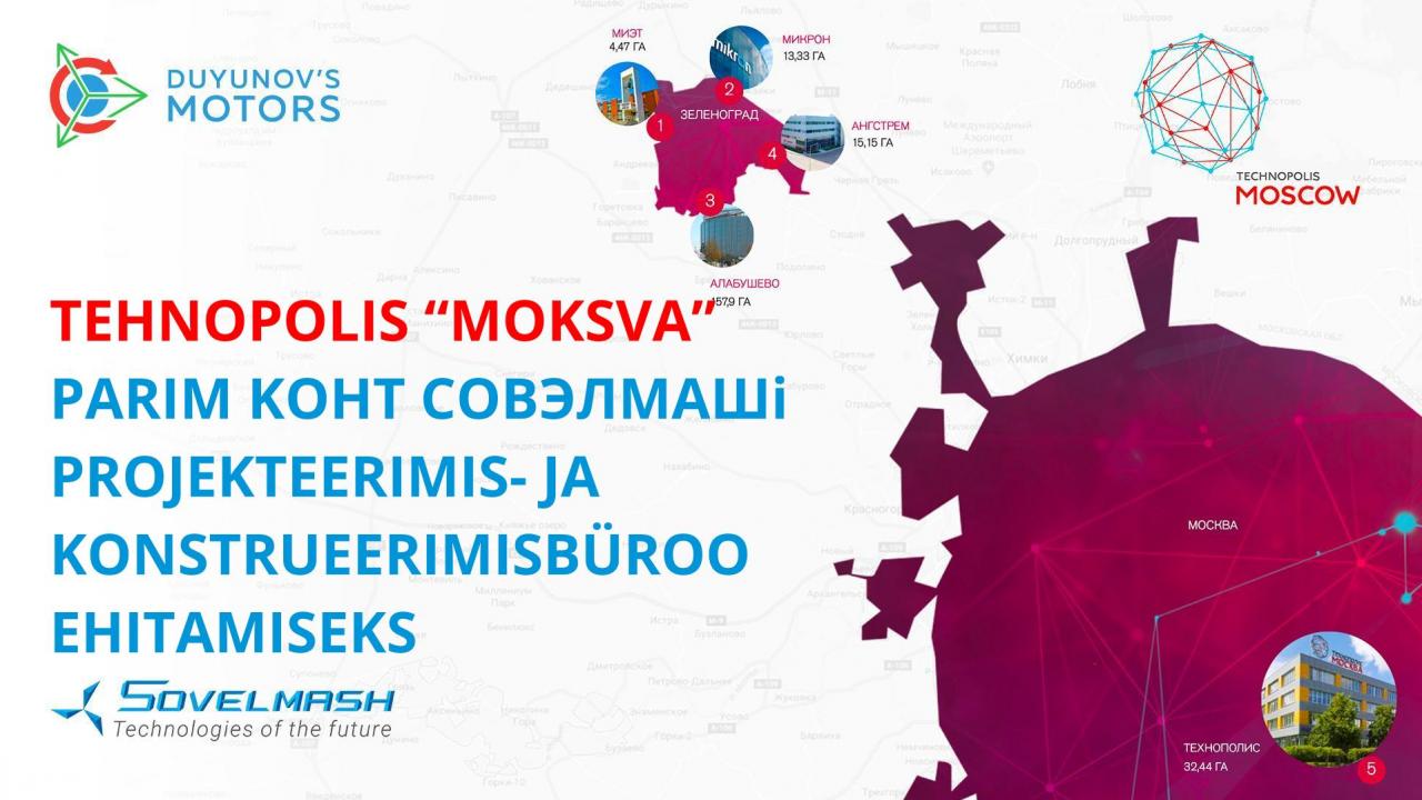 Innovaatorite territoorium: Tehnopolis "Moskva" - parim koht СовЭлМашi projekteerimis- ja konstrueerimisbüroo ehitamiseks