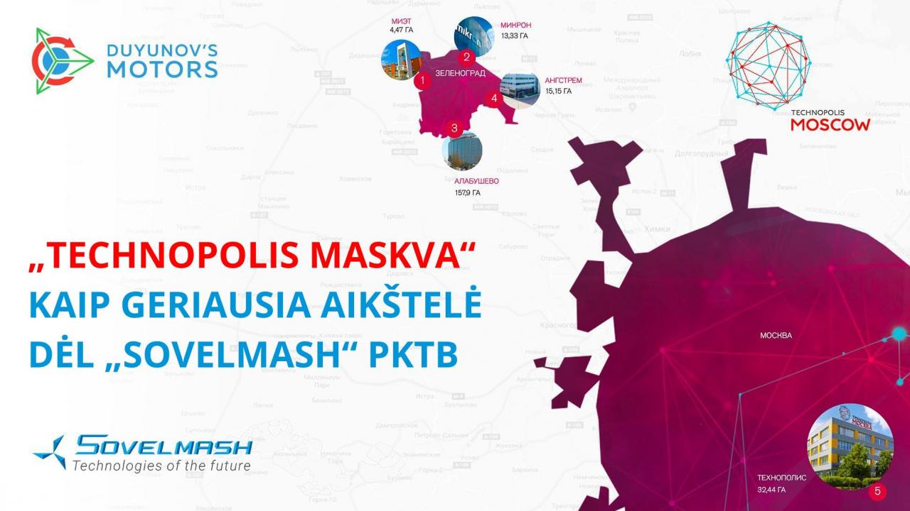 Novatorių teritorija: „Technopolis Maskva“, kaip geriausia aikštelė dėl „SovElmash“ PKTB