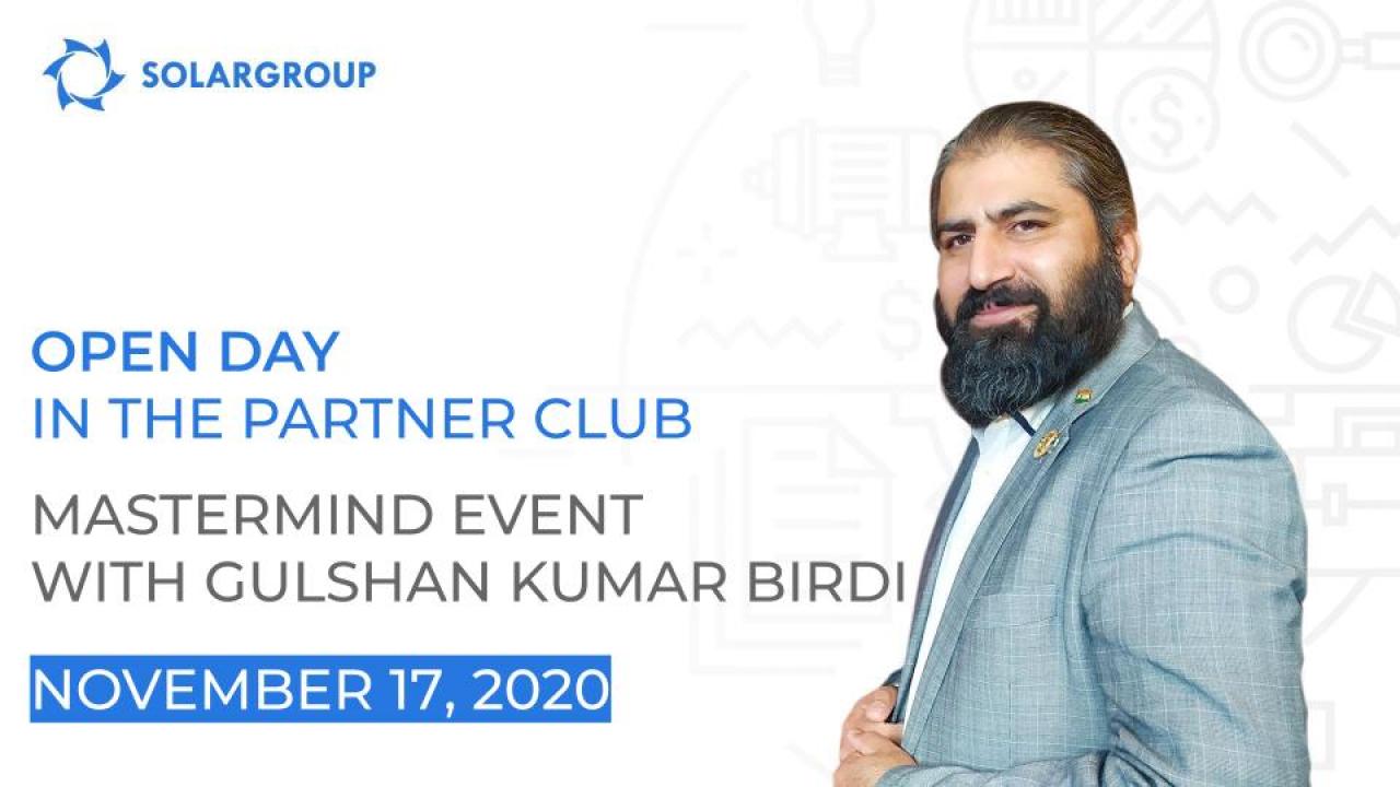 Open day in SOLARGROUP Partner club: mastermind event with Gulshan Kumar Birdi