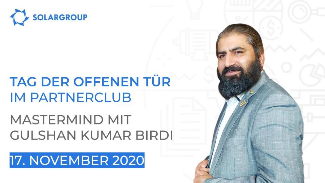 "Erschließung der neuen internationalen Märkte" mit Gulshan Kumar Birdi: der Mastermind für alle SOLARGROUP-Partner.