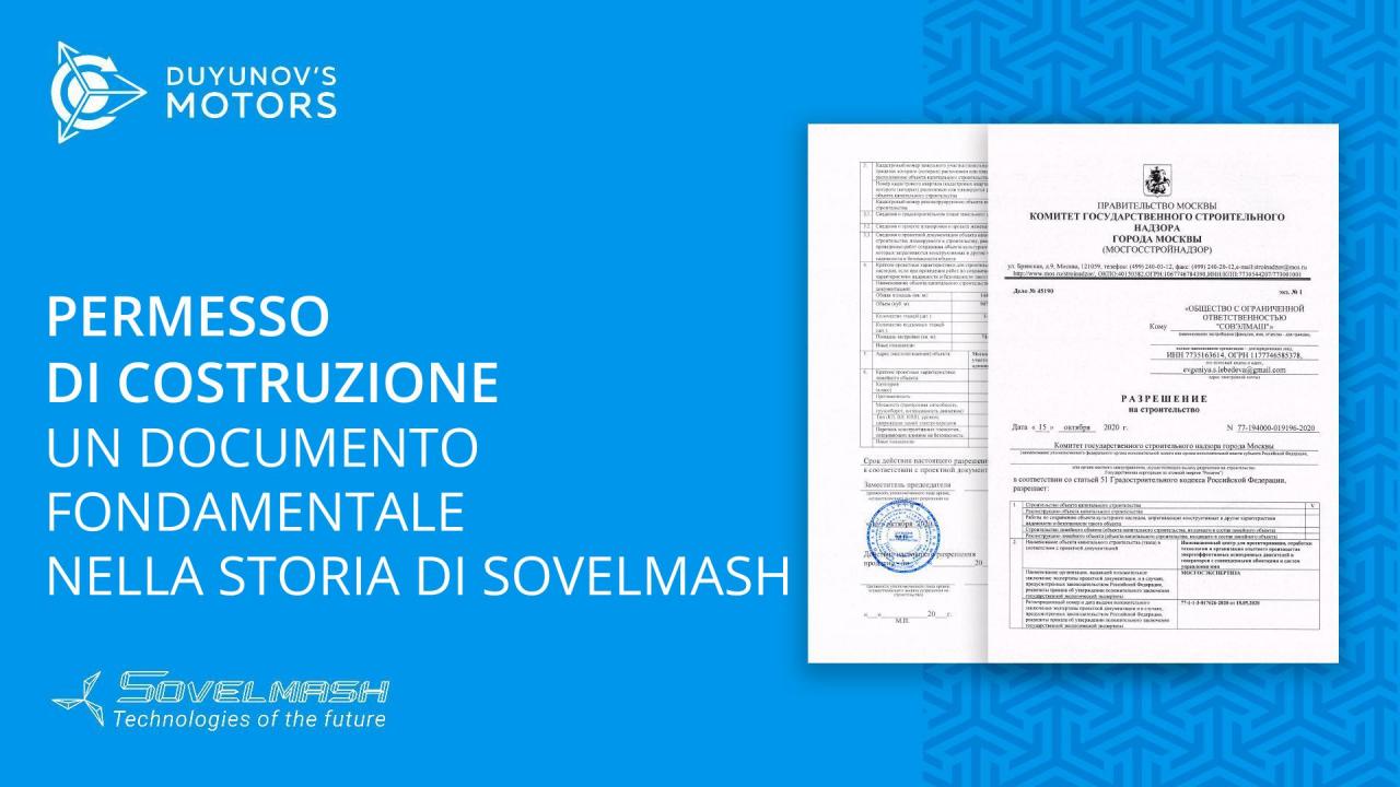 Il permesso di soggiorno è un documento fondamentale nella storia di SovElMash.