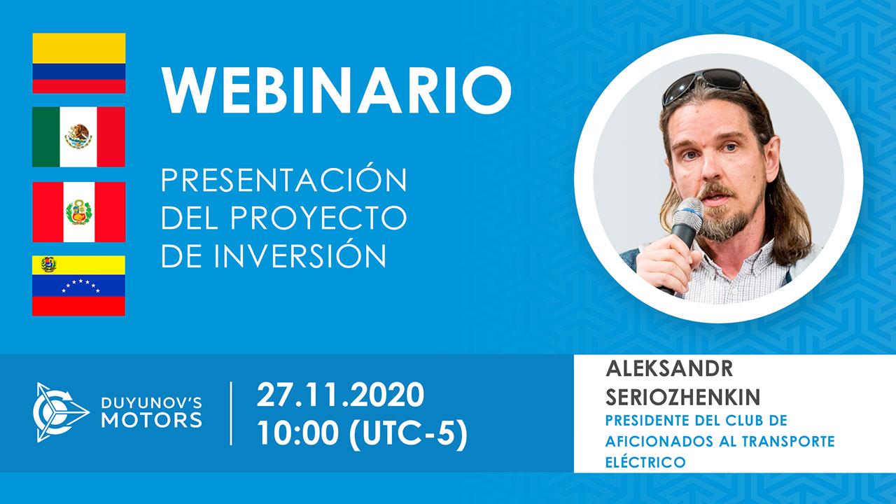 Latinoamerica. Presentación del proyecto de inversión "Motores de Duyunov"
