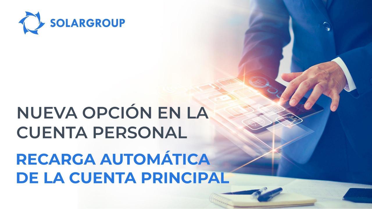 Recarga automática de la cuenta principal: nueva opción en la cuenta personal