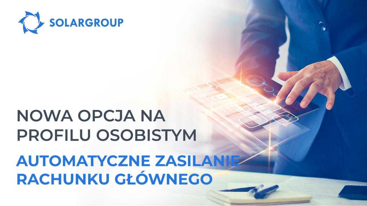 Automatyczne zasilanie rachunku głównego: nowa opcja na profilu osobistym