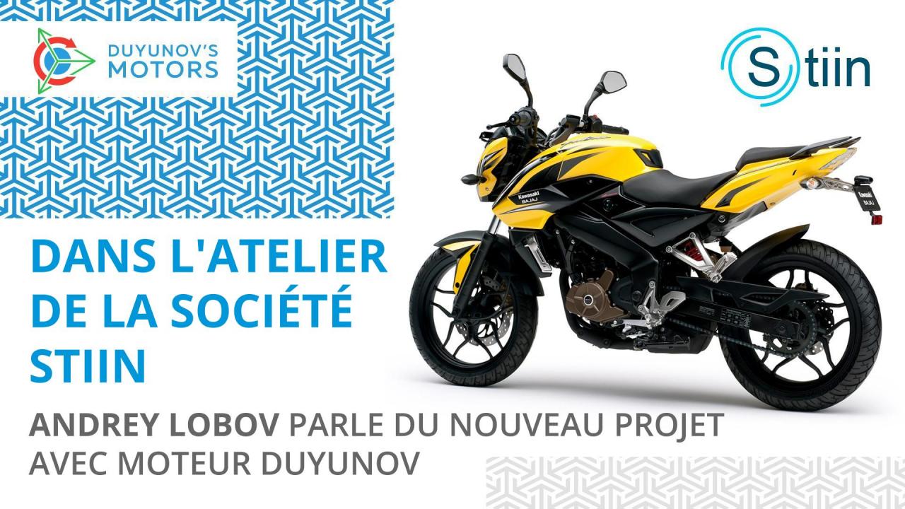 Dans l'atelier "STIIN": Andrey Lobov parle d'un nouveau projet avec le moteur Duyunov sur une moto Bajaj Pulsar