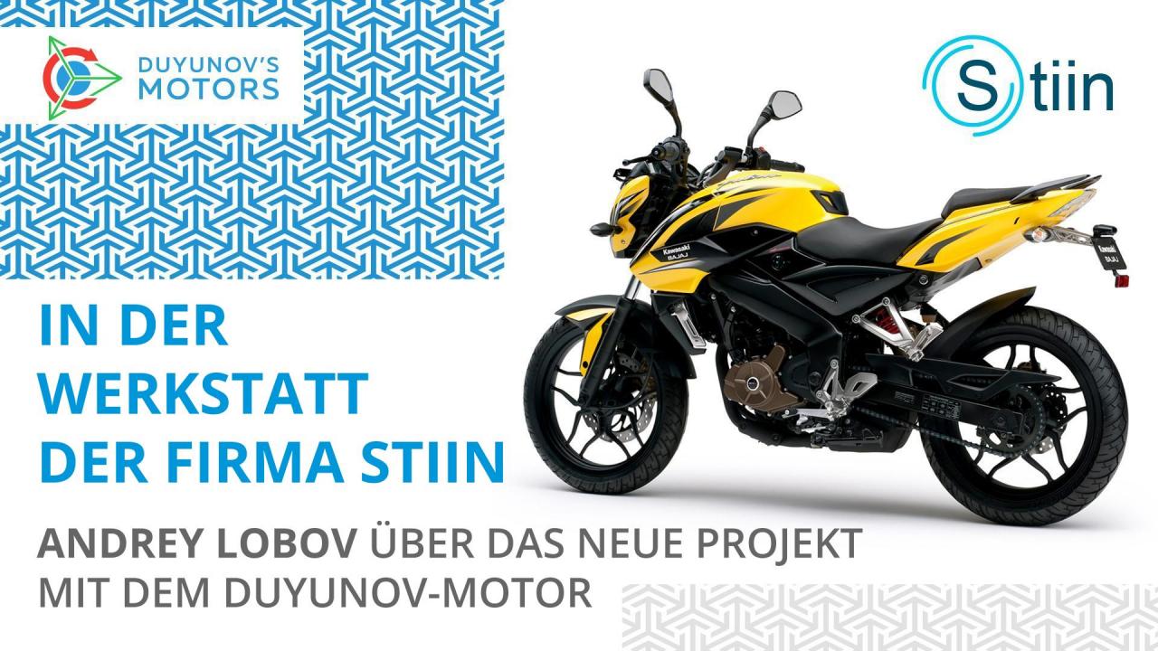 In der Werkstatt "STIIN": Andrey Lobov über das neue Projekt mit dem Duyunov-Motor am Motorrad Bajaj Pulsar.