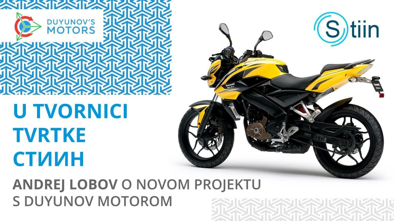 U tvornici tvrtke "СТИИН": Andrej Lobov na novom projektu s motorom Duyunov na motociklu Bajaj Pulsar