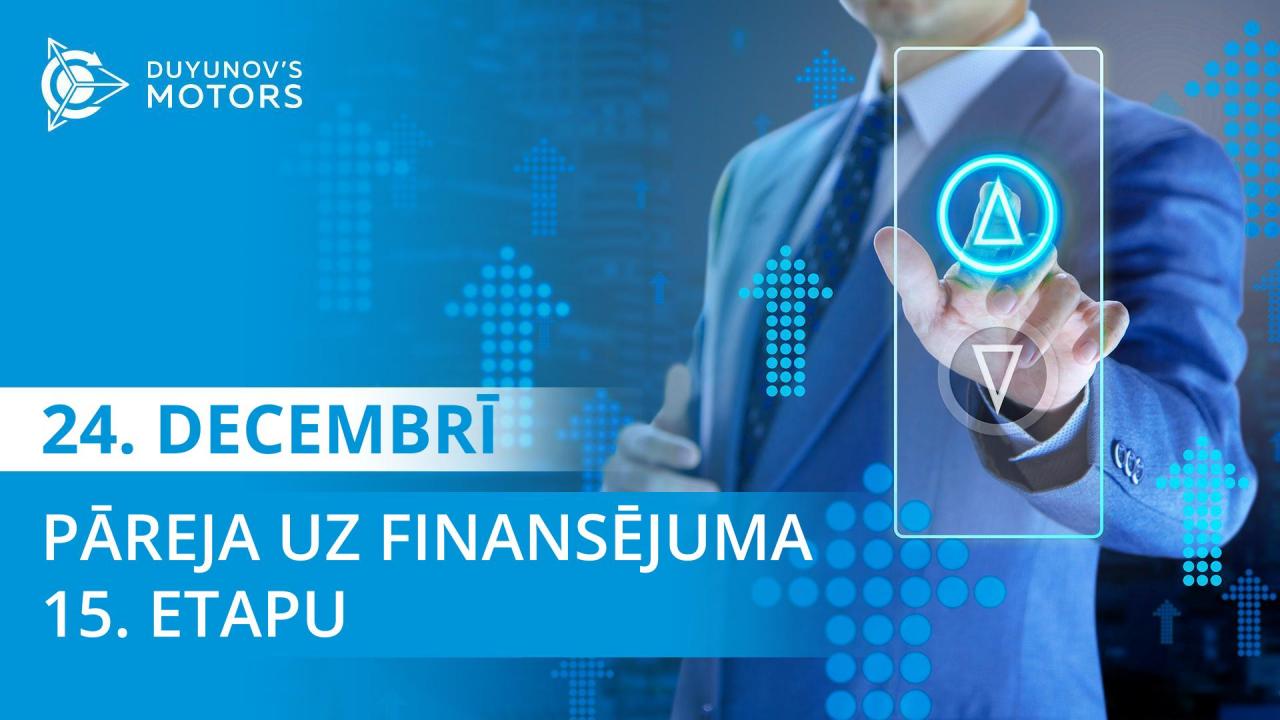 24. decembrī projekts pāriet uz finansējuma 15. etapu