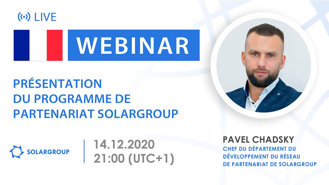 France. Présentation du programme de partenariat SOLARGROUP