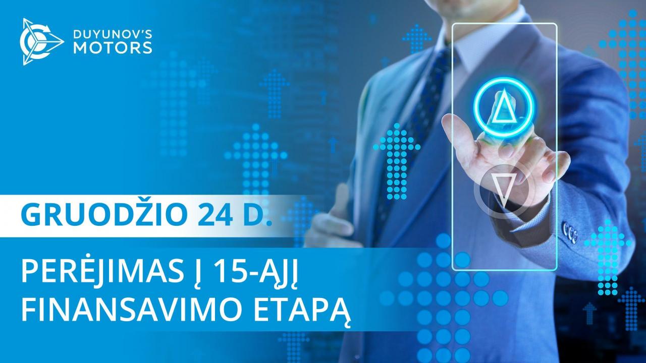 Gruodžio 24 d. projektas pereina į 15-ąjį finansavimo etapą.